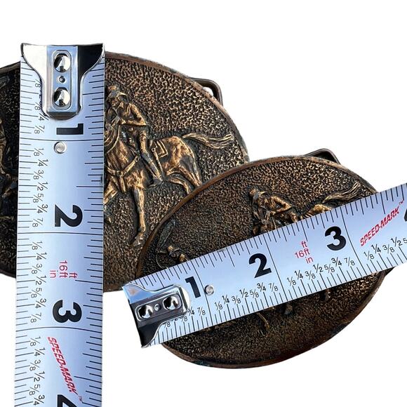 Spec Cast Cowboy Horse and Cattle Belt Buckle - Picture 3 of 4